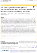 Cover page: ATP citrate lyase mediated cytosolic acetyl-CoA biosynthesis increases mevalonate production in Saccharomyces cerevisiae