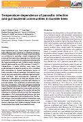 Cover page: Temperature dependence of parasitic infection and gut bacterial communities in bumble bees