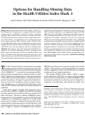 Cover page: Options for handling missing data in the Health Utilities Index Mark 3.