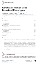 Cover page: Chapter Fourteen Genetics of Human Sleep Behavioral Phenotypes