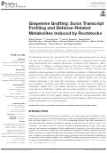 Cover page: Grapevine Grafting: Scion Transcript Profiling and Defense-Related Metabolites Induced by Rootstocks.