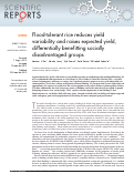 Cover page: Flood-tolerant rice reduces yield variability and raises expected yield, differentially benefitting socially disadvantaged groups