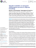 Cover page: Opioids modulate an emergent rhythmogenic process to depress breathing