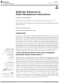 Cover page: Editorial: Advances in Plant-Hemipteran Interactions