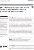 Cover page: PAGER: A novel genotype encoding strategy for modeling deviations from additivity in complex trait association studies