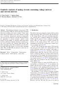 Cover page: Symbolic analysis of analog circuits containing voltage mirrors and current mirrors