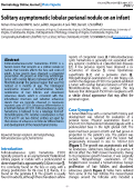 Cover page: Solitary asymptomatic lobular perianal nodule on an infant