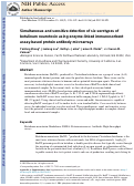 Cover page: Simultaneous and sensitive detection of six serotypes of botulinum neurotoxin using enzyme-linked immunosorbent assay-based protein antibody microarrays