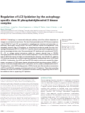 Cover page: Regulation of LC3 lipidation by the autophagy-specific class III phosphatidylinositol-3 kinase complex