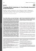 Cover page: Targeting BCAA Catabolism to Treat Obesity-Associated Insulin Resistance