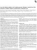 Cover page: Low-fat dietary pattern and cardiovascular disease: results from the Women’s Health Initiative randomized controlled trial