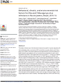 Cover page: Behavioral, climatic, and environmental risk factors for Zika and Chikungunya virus infections in Rio de Janeiro, Brazil, 2015-16