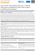 Cover page: Long COVID Clinical Phenotypes up to 6 Months After Infection Identified by Latent Class Analysis of Self-Reported Symptoms.