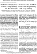 Cover page: Model Predictive Control of Central Chiller Plant With Thermal Energy Storage Via Dynamic Programming and Mixed-Integer Linear Programming