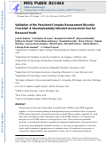 Cover page: Validation of the Persistent Complex Bereavement Disorder (PCBD) Checklist: A Developmentally Informed Assessment Tool for Bereaved Youth