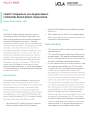 Cover page: COVID-19 Impacts on Los Angeles-Based Community Development Corporations