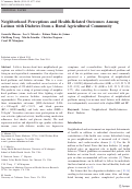 Cover page: Neighborhood Perceptions and Health-Related Outcomes Among Latinos with Diabetes from a Rural Agricultural Community