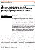 Cover page: Advanced glycation end-product crosslinking activates a type VI secretion system phospholipase effector protein