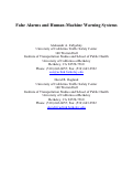 Cover page: False Alarms and Human-Machine Warning Systems