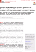 Cover page: Genomic Characterization of Candidate Division LCP-89 Reveals an Atypical Cell Wall Structure, Microcompartment Production, and Dual Respiratory and Fermentative Capacities.