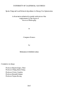 Cover page: Spatio-Temporal Load Deferral Algorithms for Energy Use Optimization