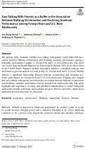 Cover page: Easy Talking With Parents as a Buffer in the Association Between Bullying Victimization and Declining Academic Performance among Foreign-Born and U.S.-Born Adolescents