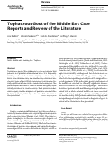 Cover page: Tophaceous Gout of the Middle Ear: Case Reports and Review of the Literature.