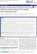 Cover page: Residual manifestations of hypercortisolemia following surgical treatment in a patient with Cushing syndrome.