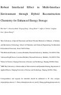 Cover page: Robust Interfacial Effect in Multi-interface Environment through Hybrid Reconstruction Chemistry for Enhanced Energy Storage