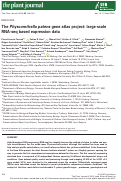 Cover page: The Physcomitrella patens gene atlas project: large‐scale RNA‐seq based expression data