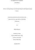 Cover page: Effective Teaching Strategies for Predicting Reading Growth in English Language Learners