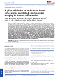 Cover page: A pilot validation of multi‐echo based echo‐planar correlated spectroscopic imaging in human calf muscles