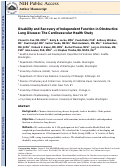 Cover page: Disability and Recovery of Independent Function in Obstructive Lung Disease: The Cardiovascular Health Study