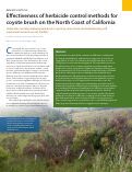 Cover page: Effectiveness of herbicide control methods for coyote brush on the North Coast of California