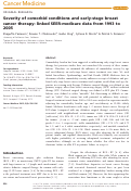 Cover page: Severity of comorbid conditions and early‐stage breast cancer therapy: linked SEER‐medicare data from 1993 to 2005