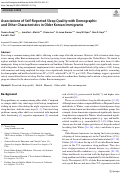 Cover page: Experiences of Sleep Problems Among Older Korean Immigrants.