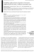 Cover page: Availability, quality and price of produce in low-income neighbourhood food stores in California raise equity issues.