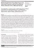 Cover page: Enhancing Primary Care Experiences for Homeless Patients with Serious Mental Illness: Results from a National Survey.