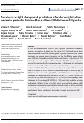 Cover page: Newborn weight change and predictors of underweight in the neonatal period in Guinea-Bissau, Nepal, Pakistan&nbsp;and Uganda.