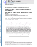 Cover page: Unconsidered issues of measurement noninvariance in biological psychiatry: A focus on biological phenotypes of psychopathology.