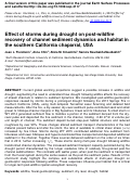 Cover page: Effect of storms during drought on post-wildfire recovery of channel sediment dynamics and habitat in the southern California chaparral, USA