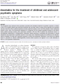 Cover page: Amantadine for the treatment of childhood and adolescent psychiatric symptoms