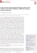 Cover page: Control of the Serine Integrase Reaction: Roles of the Coiled-Coil and Helix E Regions in DNA Site Synapsis and Recombination