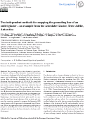 Cover page: Two independent methods for mapping the grounding line of an outlet glacier – an example from the Astrolabe Glacier, Terre Adélie, Antarctica