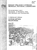 Cover page: Synchrotron Light Sources: A Powerful Tool for Science and Technology