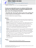 Cover page: Factors associated with reasons incontinent midlife women report for not seeking urinary incontinence treatment over 9 years across the menopausal transition