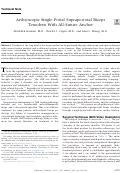 Cover page: Arthroscopic Single-Portal Suprapectoral Biceps Tenodesis With All-Suture Anchor