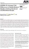 Cover page: COVID-19s Unequal Toll: Differences in Health-Related Quality of Life by Gendered and Racialized Groups.