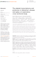 Cover page: The platelet transcriptome and proteome in Alzheimers disease and aging: an exploratory cross-sectional study.