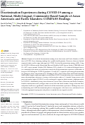 Cover page: Discrimination Experiences during COVID-19 among a National, Multi-Lingual, Community-Based Sample of Asian Americans and Pacific Islanders: COMPASS Findings.